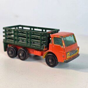 Matchbox Lesney Series No.4 Stake Truck Orange & Green Metal Die-Cast Vintage Co